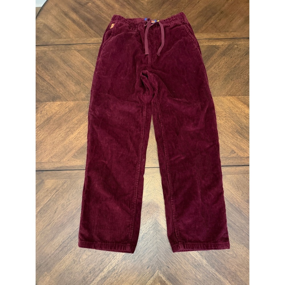 Empyre Corduroy Skate Pants Burgundy Maroon Elastic Waist Mens Small